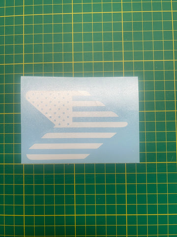 American Flag Wakaba JDM Symbol transfer sticker in white
