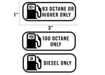 Fuel Type Warning Label